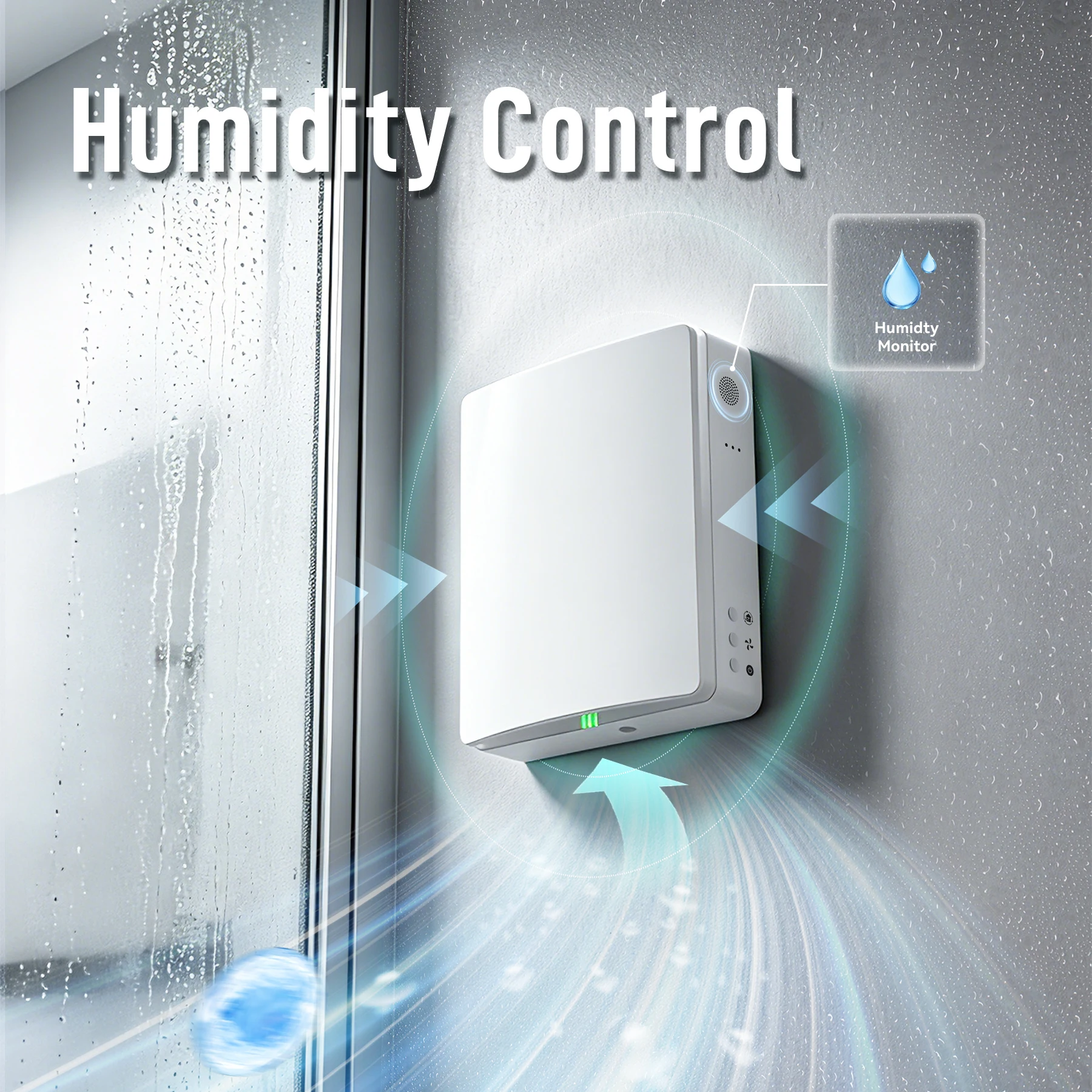 Low Noise 32dBA CO2 Sensor Control Wall Mounted Installation Room Ventilation With Heat Recovery