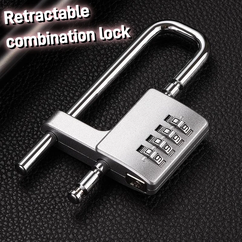 

Retractable U-shaped Lock Safety Padlock Cabenit for You Combination Security Padlocks Anti-theft Gym Locker Hardware Home