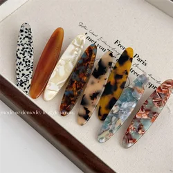 New Acetate Hair Clip Simple Oval Geometric Barrettes Women Hair Accessories Colorful Tortoise Shell Hairpins Side Pin