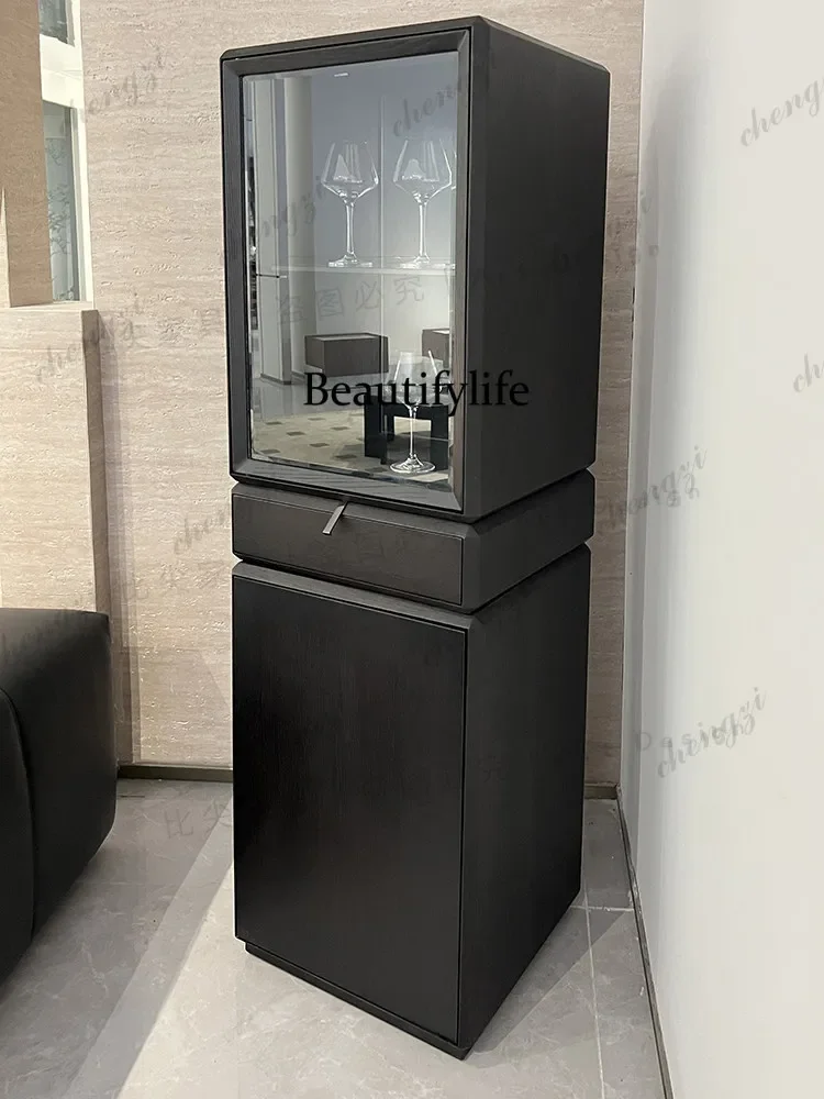 A4567Italian-style decorative wine cabinet, display cabinet, living room storage sideboard, solid wood study room rotating books