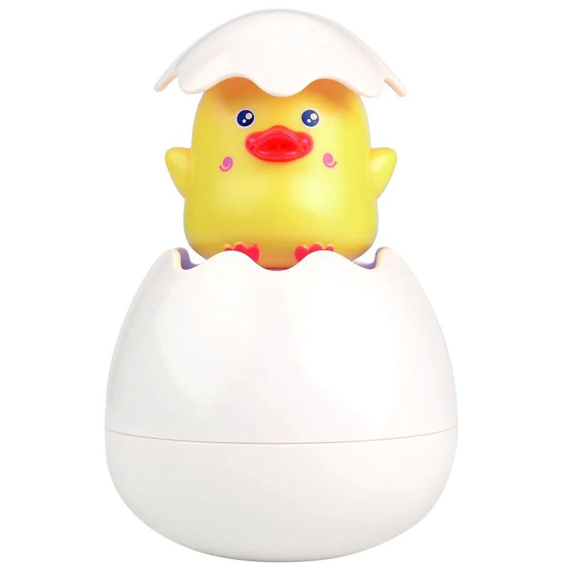 子供用お風呂のおもちゃセット - 水を噴くペンギン、アヒルの子、卵殻、浮遊するスプリンクラー、赤ちゃんの浴室用の楽しいシャワーおもちゃ