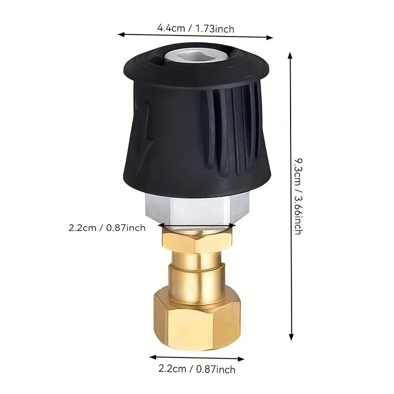 360° Rotatable Swivel Adapter M22 Female To 1/4 Quick Connect Brass Pressure Washer Anti-Tangle Rotary Coupler Car Clean Tool