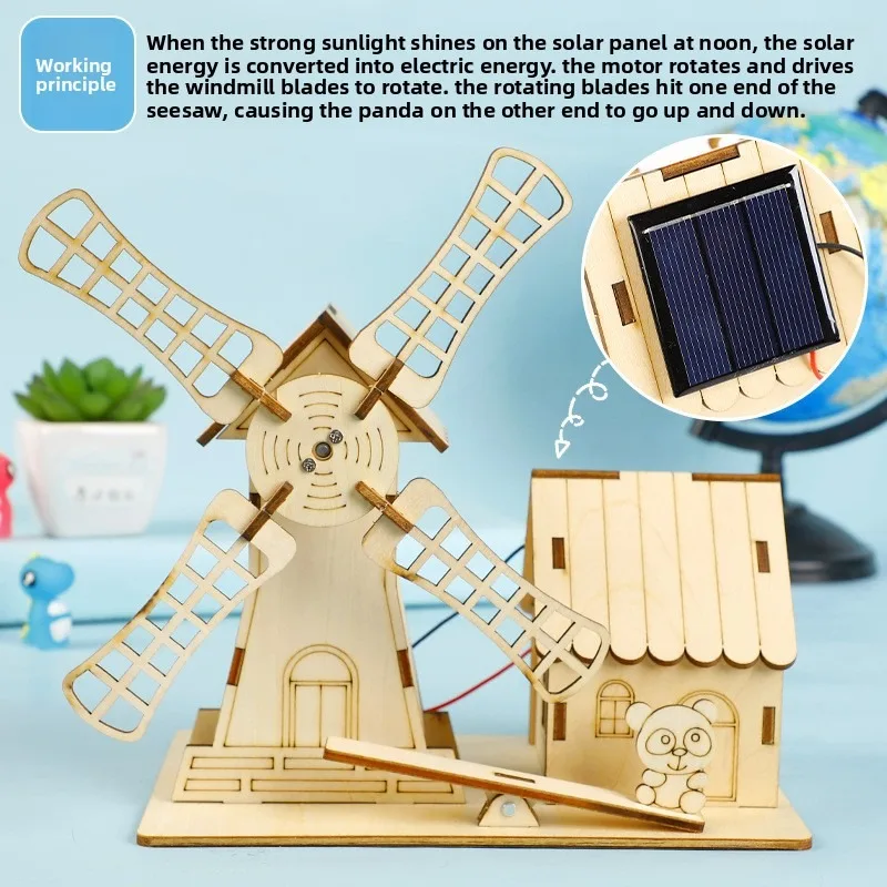 Solar windmill houses, children's DIY handcrafted assembly models, and DIY gifts for educational science experiments