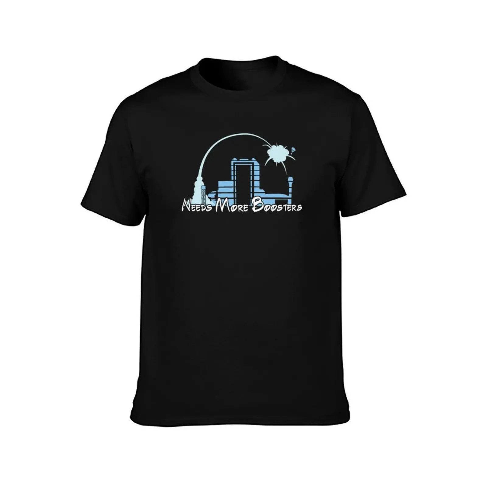 Needs More Boosters T-Shirt, Summer Casual Cotton Tee, Oversized Streetwear Tops, Vintage Graphic Print, Loose Fit Short Sleeve