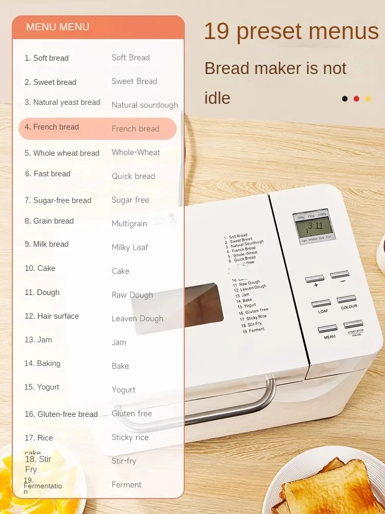 Bread Maker with Dough Kneading and Baking Function, Perfect for Homemade Bread