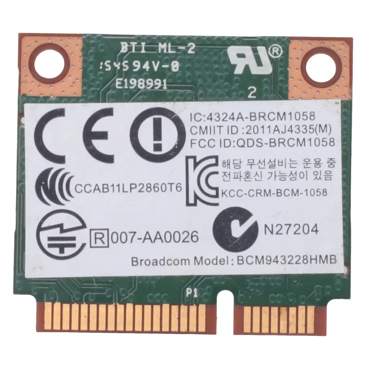 AA80 Dual Band BCM943228HMB 802.11A/B/G 300Mbps Wifi Wireless Card Bluetooth 4.0 Half MINI Pci-E Notebook Wlan 2.4Ghz 5Ghz