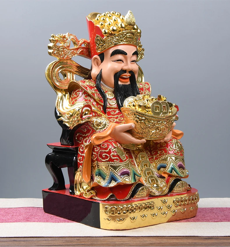 35CM Southeast Asia God of wealth HOME Company shop Patron saint Bring money GOOD LUCK CAISHEN YE Spiritual Effective protection