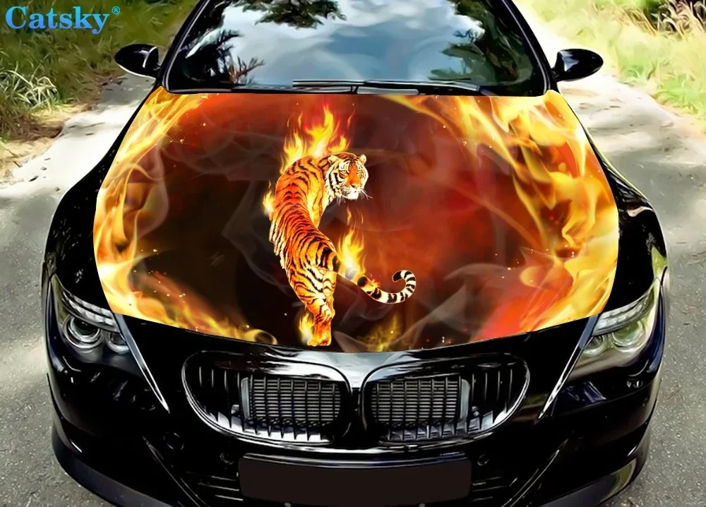 Fantasy Tiger 1 Car Hood Vinyl Stickers Wrap Vinyl Film Engine Cover Decals Sticker Car Accessories Car Hood Protector