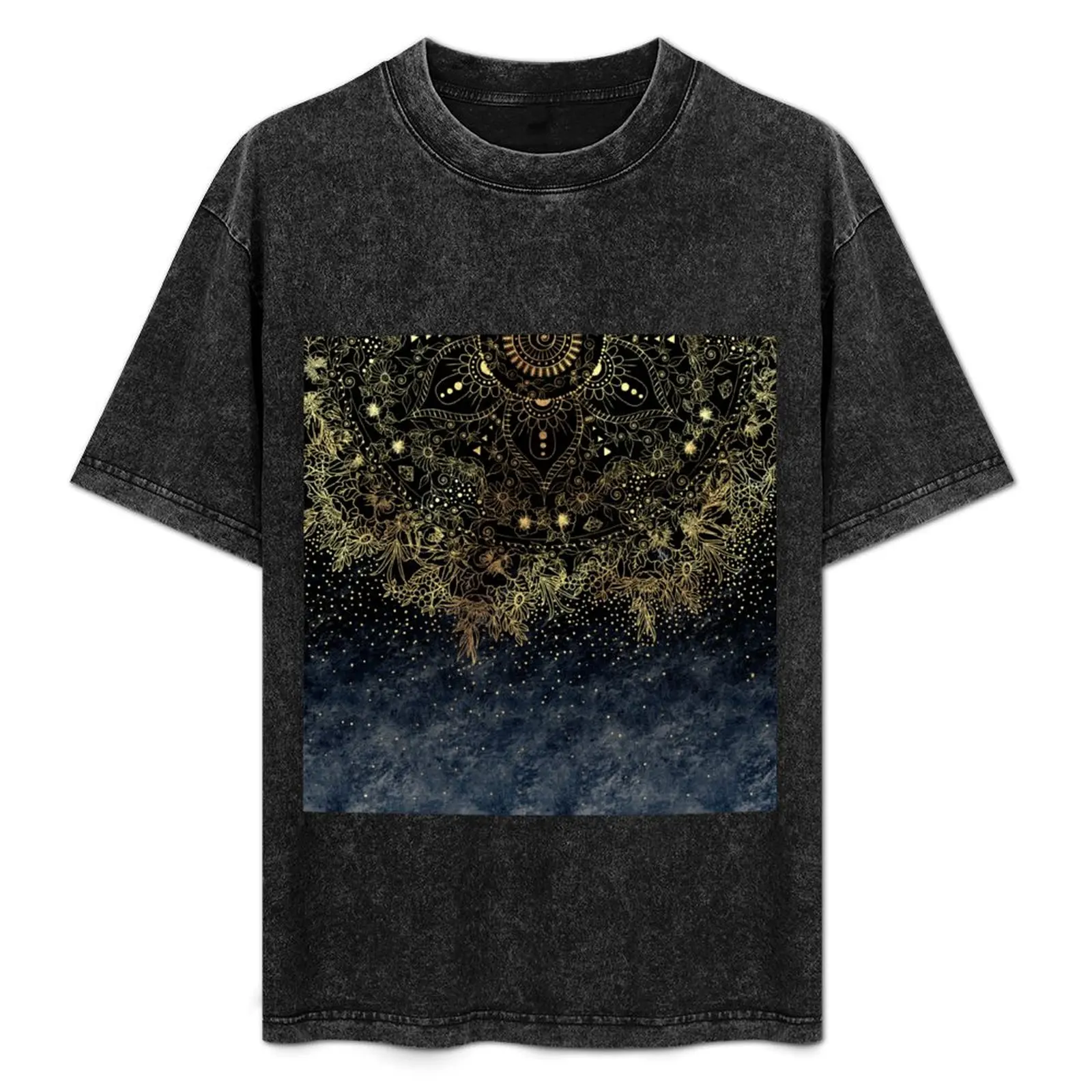 Elegante mandala floreale dorata e coriandoli T-shirt vestiti estivi maglietta personalizzata doganale magliette vintage Magliette da uomo