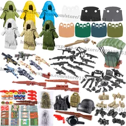 WW2 Military Weapons Building Blocks Soldiers Figures Coat Camouflage Rifle Airdrop Box Dhillie Suit Helmet MOC Toys Kids J061