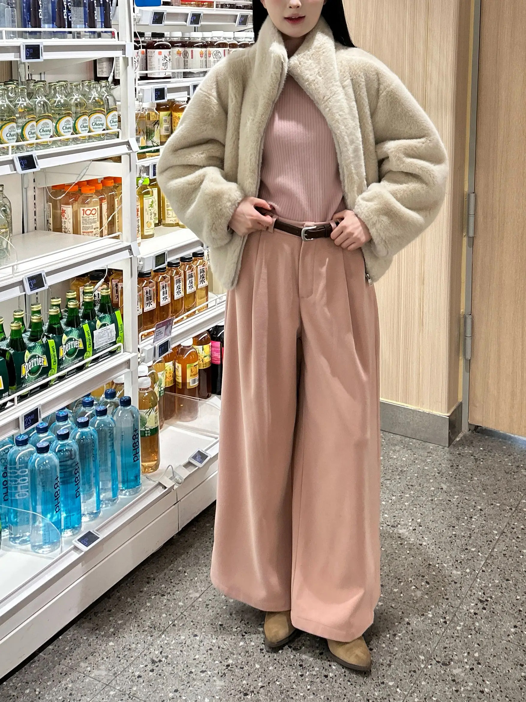 

Брюки женские с высокой талией, широкие, повседневные, свободные, прямые, драпированные, длинные, осенне-зимние, новые, для офиса, стильные...