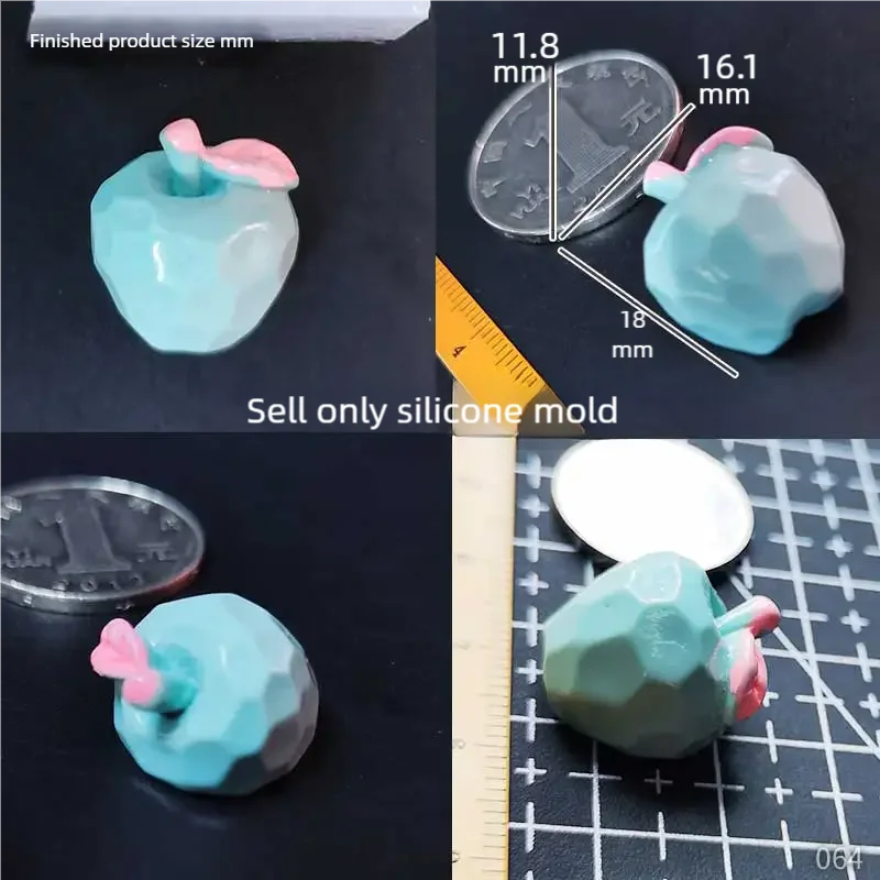 DIY Handcraft Three-dimensional Apple Mold Epoxy Resin Mold Food Play Miniature Pinching Mould Epoxy Resin Mold UV Resin Moldse