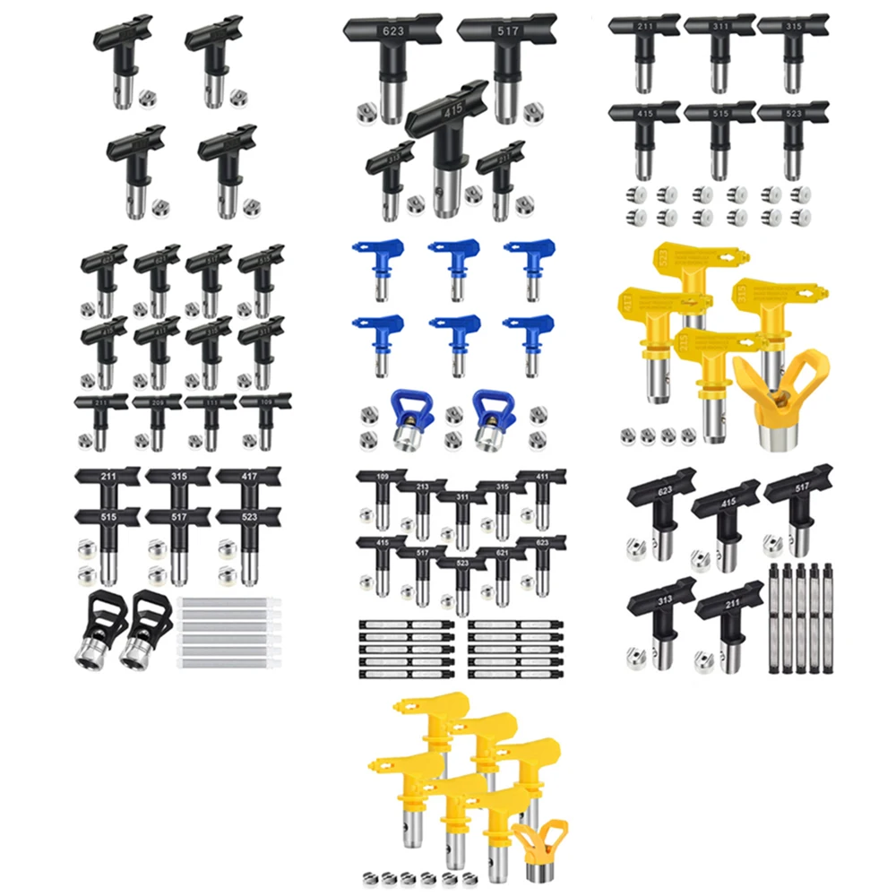 1 Set Airless Paint Sprayer Nozzles Accessories Reversible Spraying Machine Tips Airless Paint Sprayer Nozzles 6 Set Optional