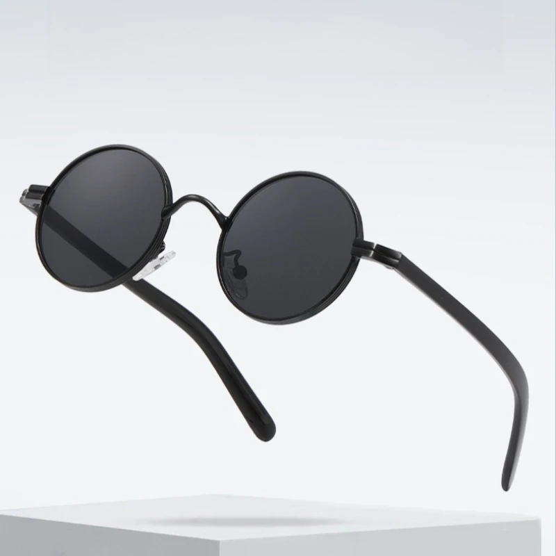 

Fashion Metal Round Frame Sunglasses Retro Street Style Punk Shades Unisex Outdoor Sports UV Protection Eyewear UV400