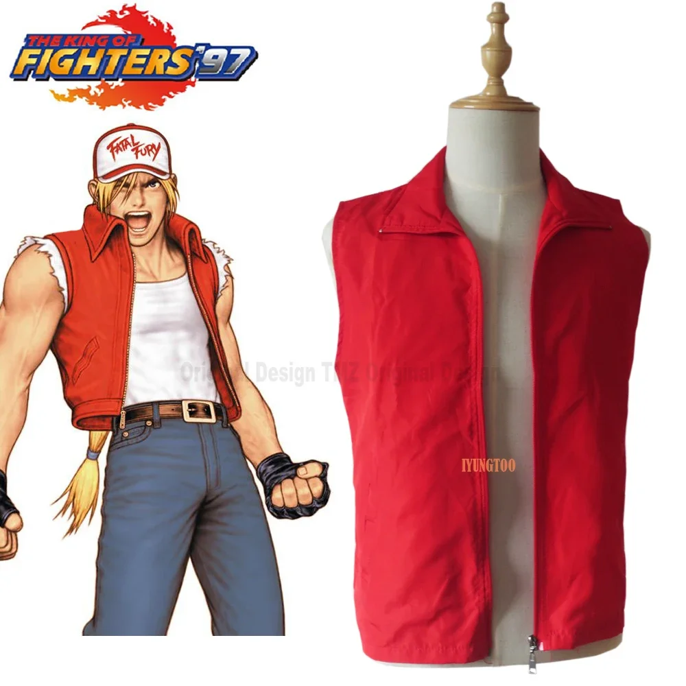 KOF King of Fighters Fatal Fury Terry Bogard Jacket Vest Game Cosplay Costume Halloween Carnival Party Costume