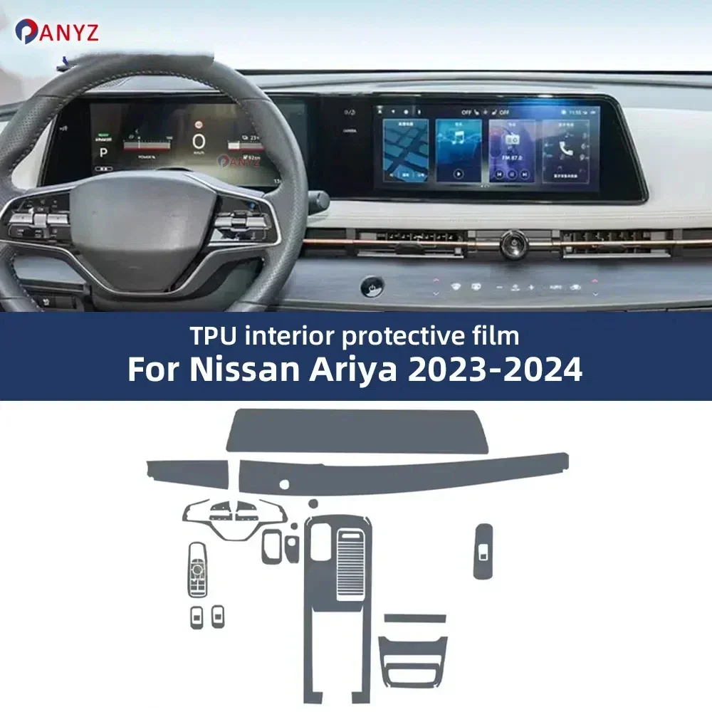 For Nissan Ariya 2023-2024 Pre Cutting Car Interior PPF Paint Protection Film Console Scratch Resistant Repair TPU Film Styling