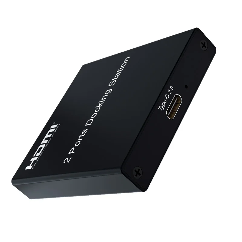 USB2.0 2 Channel HDMI Dock Station for One Laptop PC Desktop Expand To Two Monitors Copy Extended Mode Same or Different Display