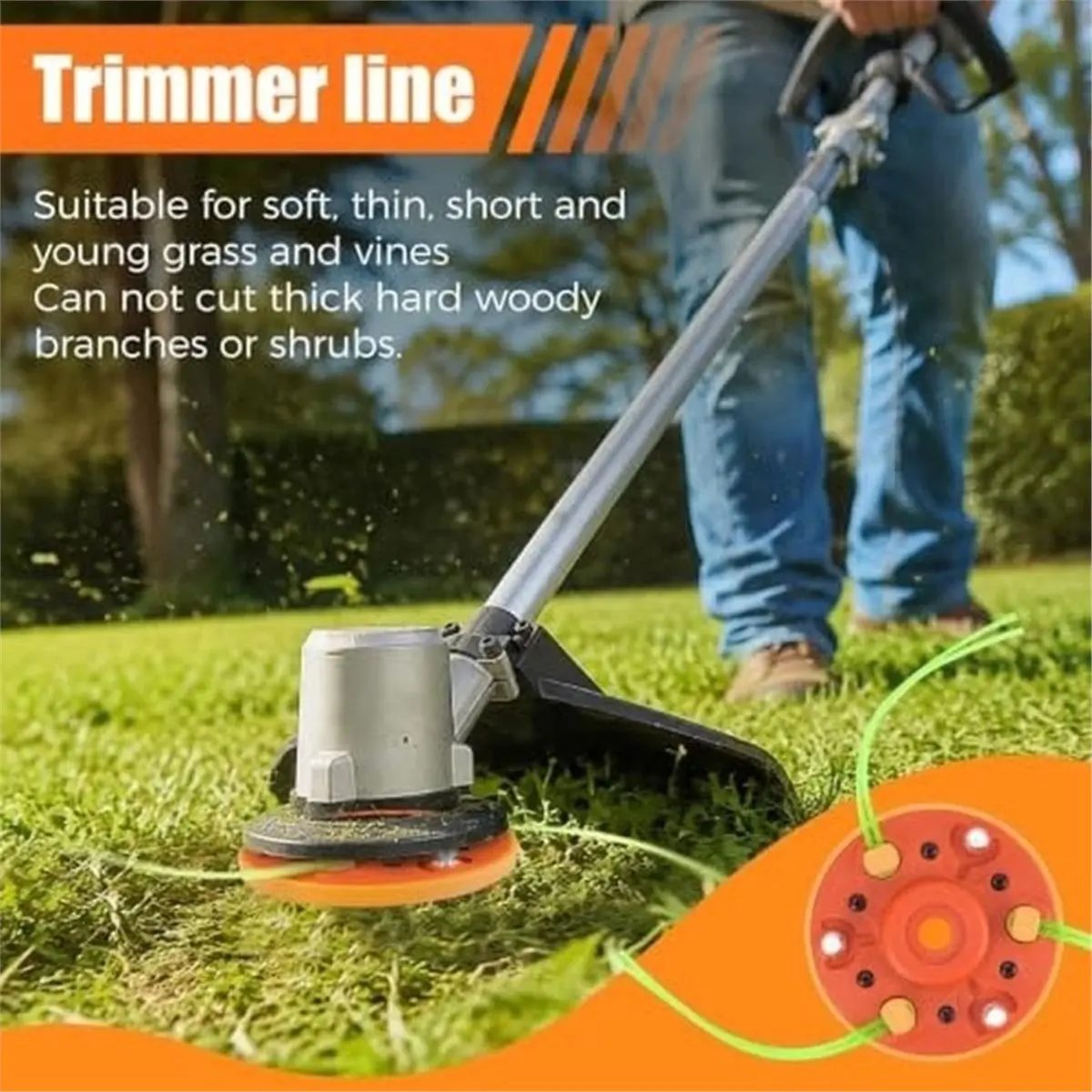 Lawn Mower/Brush Cutter Trimmer Head & Line Spool - No-Disassembly Type (Garden Tool Accessory)