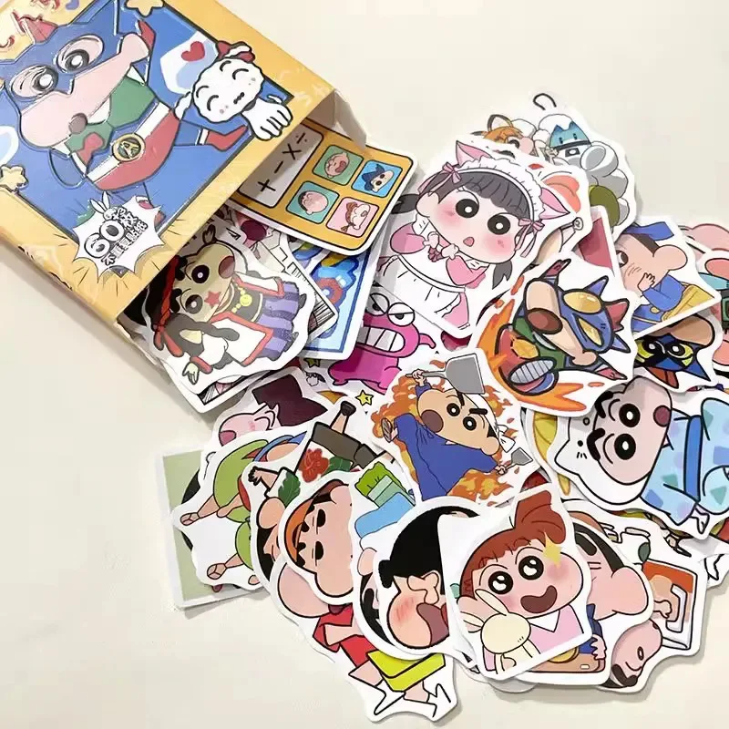 Crayon Shin-Chan Cute Cartoon Stickers Kawaii Periphery Toy Adorkable Notebook Trunk Hand Account Decorate Lovely Holiday Gifts