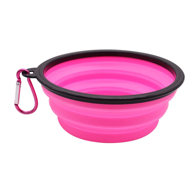 20pcs Dogs Feed Supplies  Silicone Bowl Portable Puppy Water Container with Carabiner Folding Cats Bowl Travel Pets Accessories