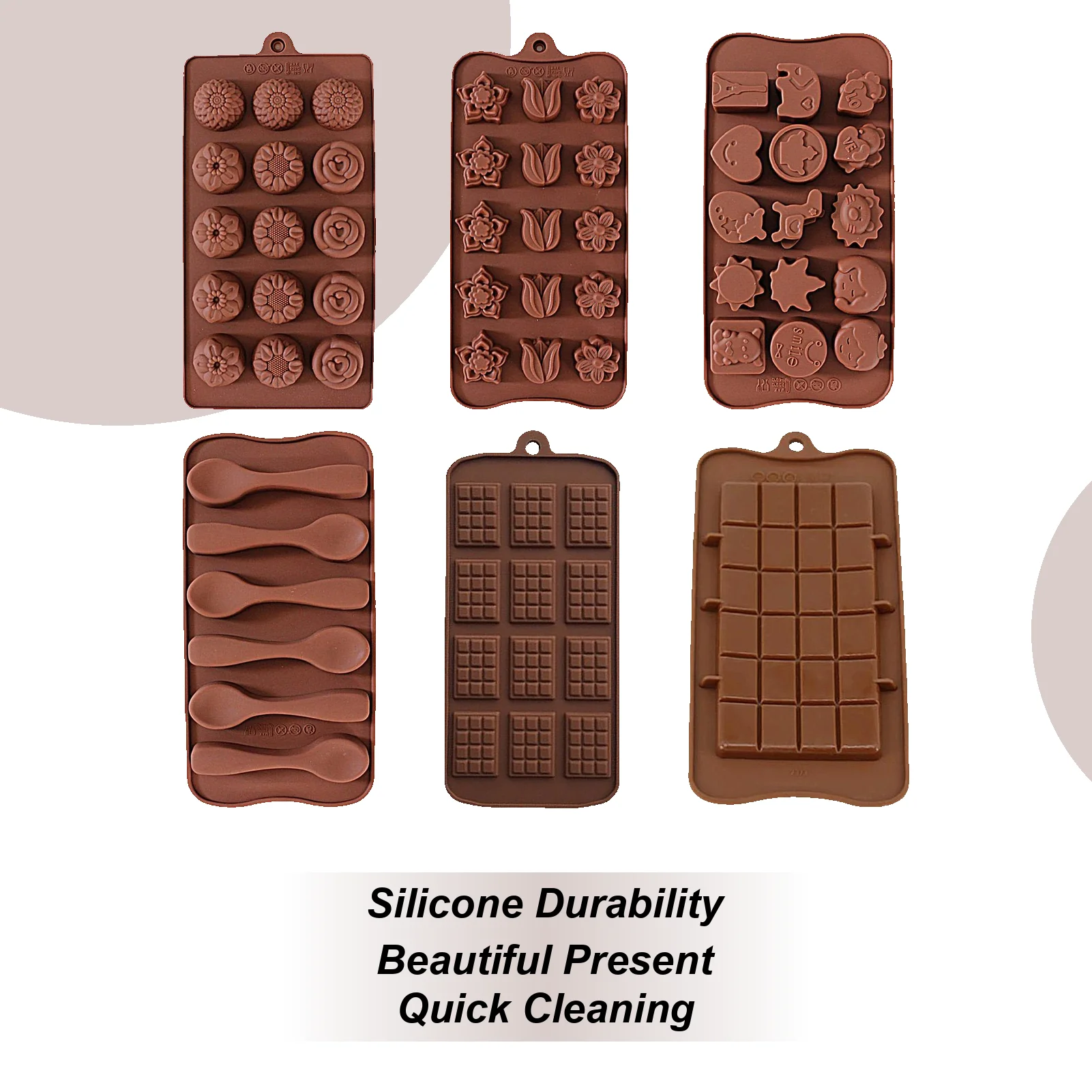 Multiple Models Chocolate Mold Silicone Deep Chocolate Bar Making Mold Non-Stick Reusable Candy Mold Kitchen Baking Tools