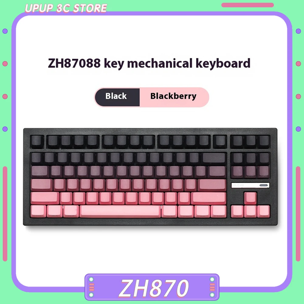 Zhuohe ZH870 Cow Ranch Mechanical Keyboard Bluetooth Keyboard PBT Keycap RGB Hot Swap Custom 3mode Wireless Game Keyboards