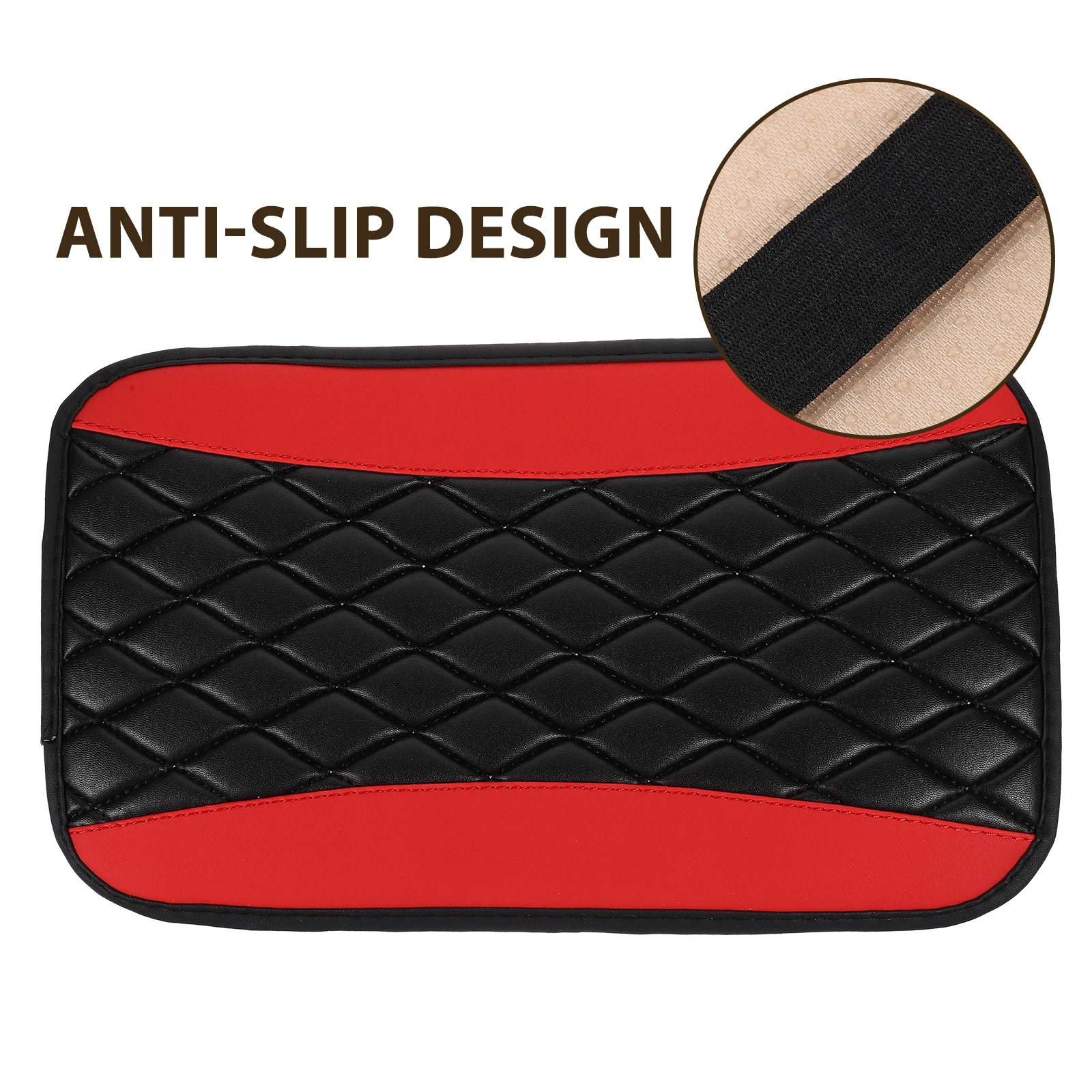 

Universal Car Armrest Cover PU Black Waterproof Anti-slip Easy Installation Center Console Pad Fits Most Cars