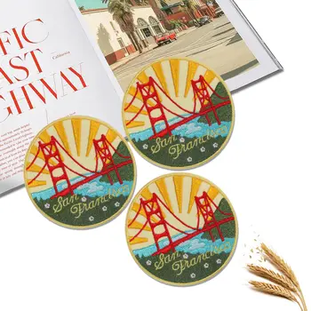 片舊金山金門大橋熨燙刺繡布貼,可縫製在牛仔褲、夾克、帽子、包包上,打造創意休閒風格 10 最佳銷售 牛仔褲補丁 - №5