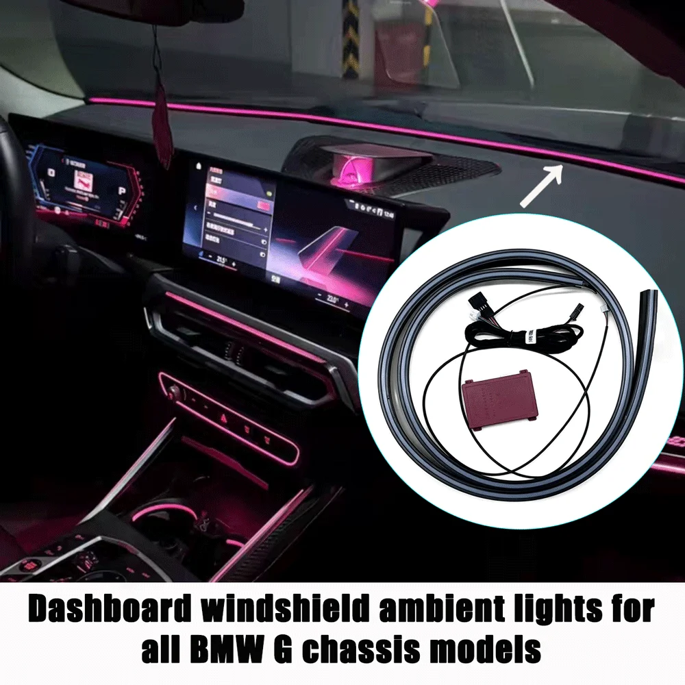 for BMW 3 4 5 7 series X3 X4 X5 X6 X7 G chassis car interior ambient light, dashboard windshield surround LED ambient light