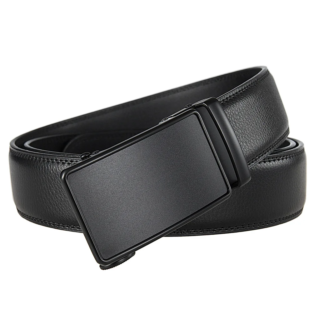 Plyesxale 3.5cm Width Men Leather Ratchet Belt Automatic Buckle Mens Formal Belts Luxury Top Quality Black Coffee Man Belt B1511