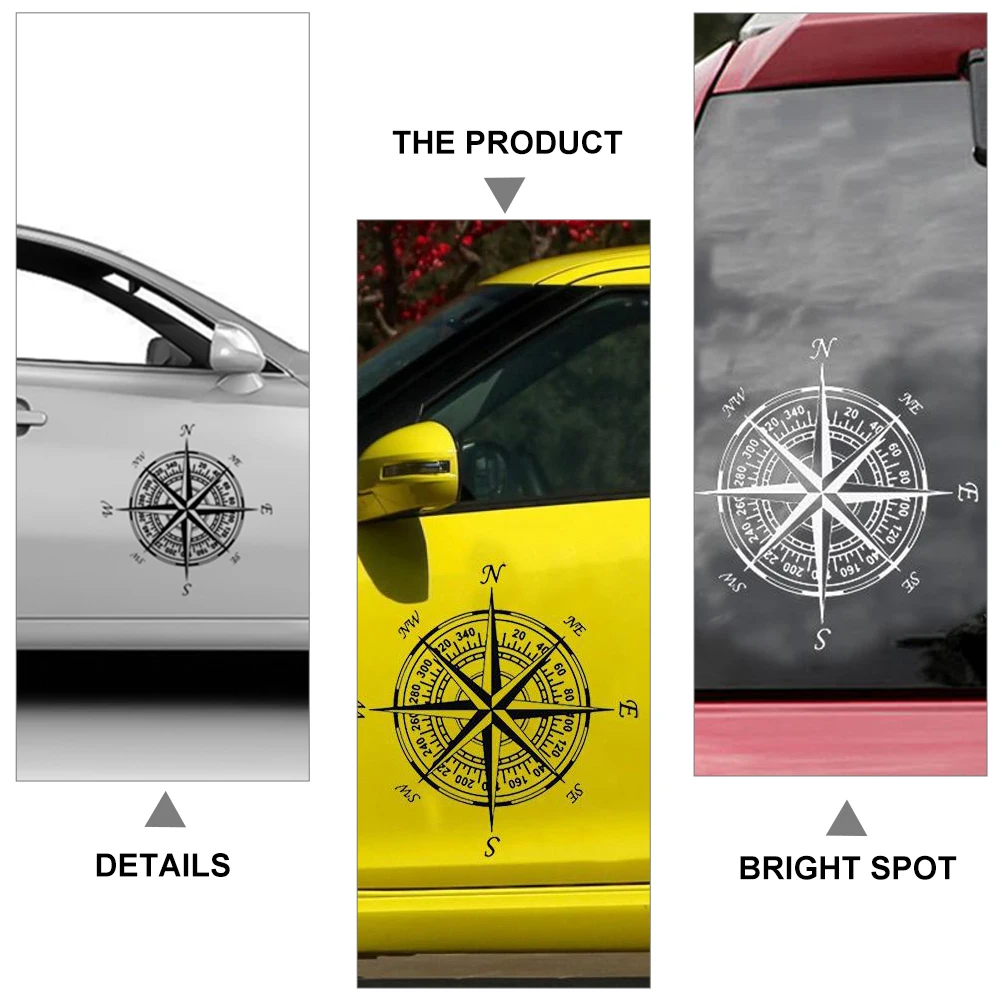

2 pcs Compass Fashionable Car Stickers Stickers Delicate PET Decals Waterproof Auto Decorations Interior Accessories