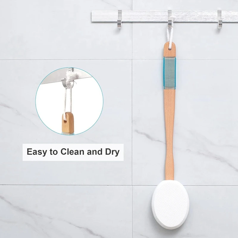 Applicateur de gratitude pour le dos et les pieds, 4 coussinets de subdivision, 1 longue poignée, applicateur de gratitude pour les personnes âgées et les femmes