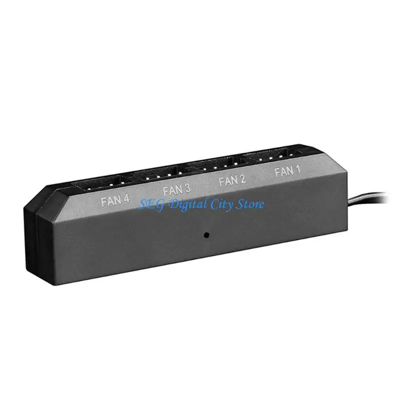 

U75B 12V PWM Fan Hub Speed Controller 4-Way PC for Case 3pin/4pin Cooling Cooler Fan