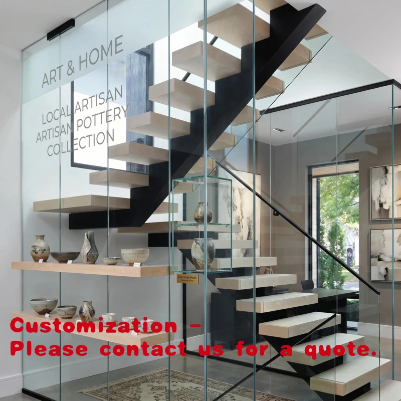custom.Advanced Mono Stringer Staircase with Integrated Motion Sensor LED Lighting
