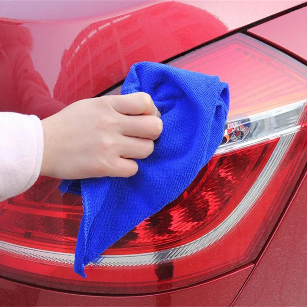 1pcs Paint Cleaner Absorbent Towel Thicken Microfiber Suede Cloth Auto Car Motorcycle Cleaning Care Wash Beauty Supplies Sticker