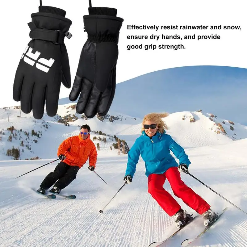 

Winter Skiing Gloves Screen Touch Skating Thermal Riding Gloves Windproof Water-Resistant Mittens For Riding Mountaineering