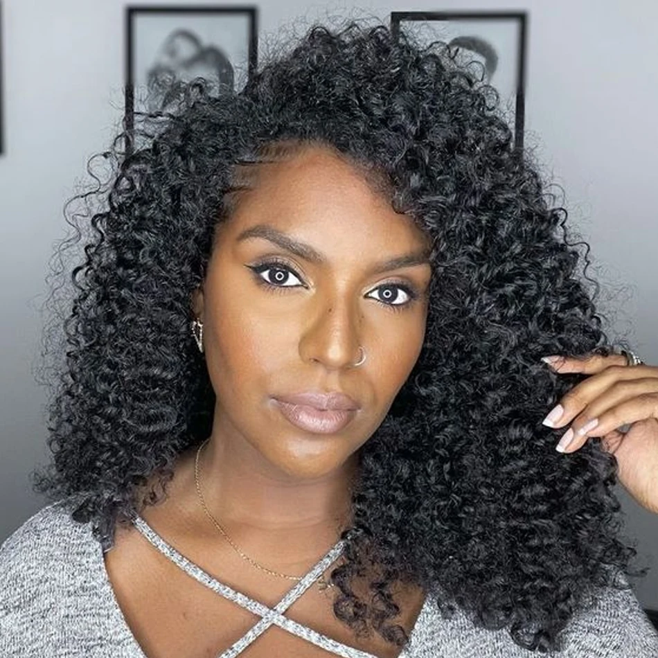 

Brazilian Short Kinky Curly Bob Wig Glueless Lace Frontal Human Hair Wigs Wet And Wavy Deep Water Wave Bob Wig 13x4 Frontal Wig