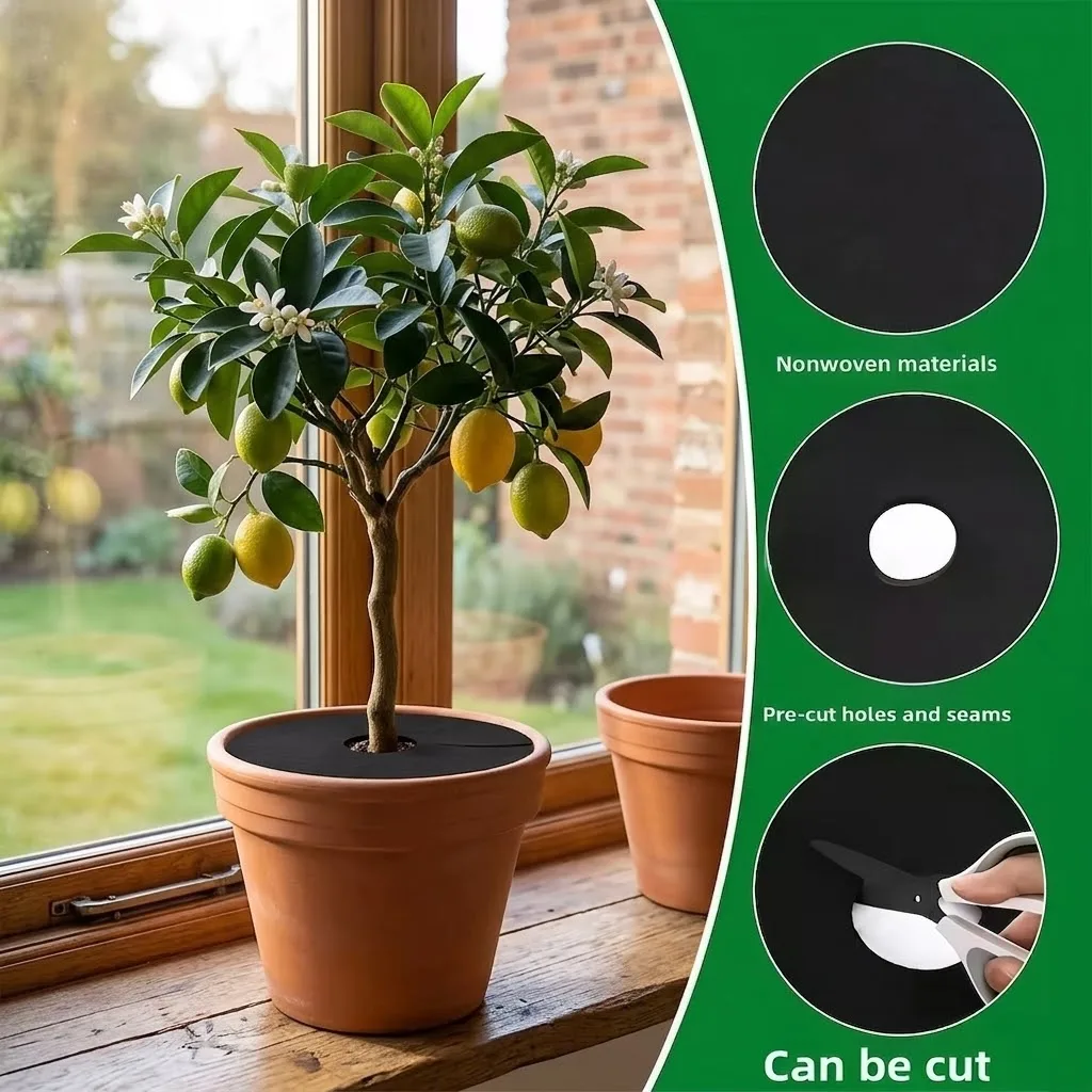 Non Woven Tree Mulch Ring Weeding Barrier Protector Mat Plant Cover Anti Grass Gardening Fabric Weed Control 15cm to 62cm Size