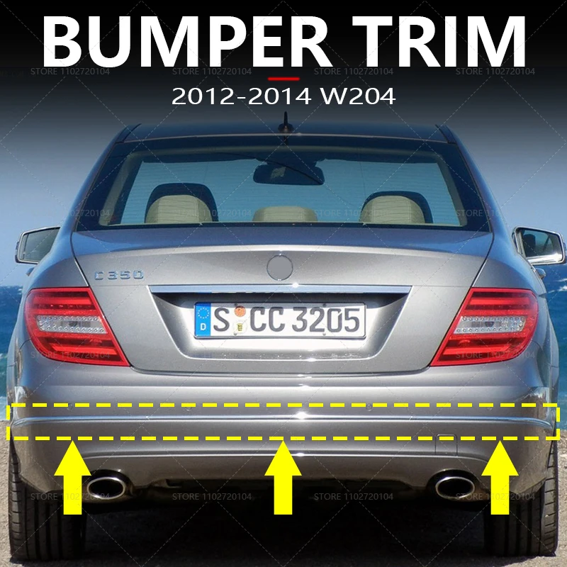Для 2012-2014 W204 Mercedes Benz C-Class C200 C250 C300 C350 C63 AMG задний бампер хромированная накладка 2048852921 2048853021 2048853121 Для 2012-2014 W204 Mercedes Benz C-Class C200 C250 C300 C350 C63 AMG задний бампер хромированная накладка 2048852921 2048853021 2048853121