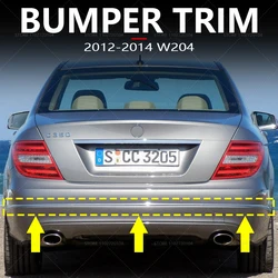for 2012-2014 W204 Mercedes Benz C-Class C200 C250 C300 C350 C63 AMG Rear Bumper Chrome Trim 2048852921 2048853021 2048853121
