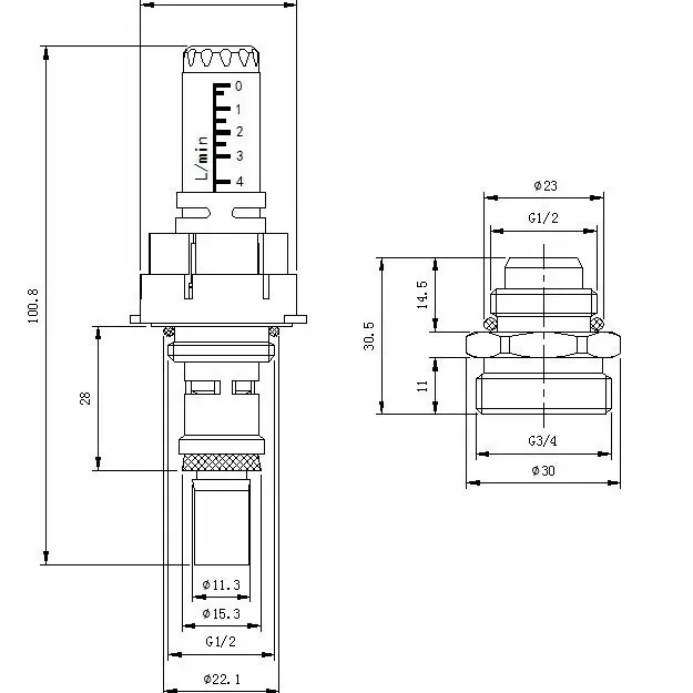 3PCS DN15 Underfloor Heating Manifold Flow Regulator Home Floor Heating Accessories with Flow Meter for Radiant Heating Systems