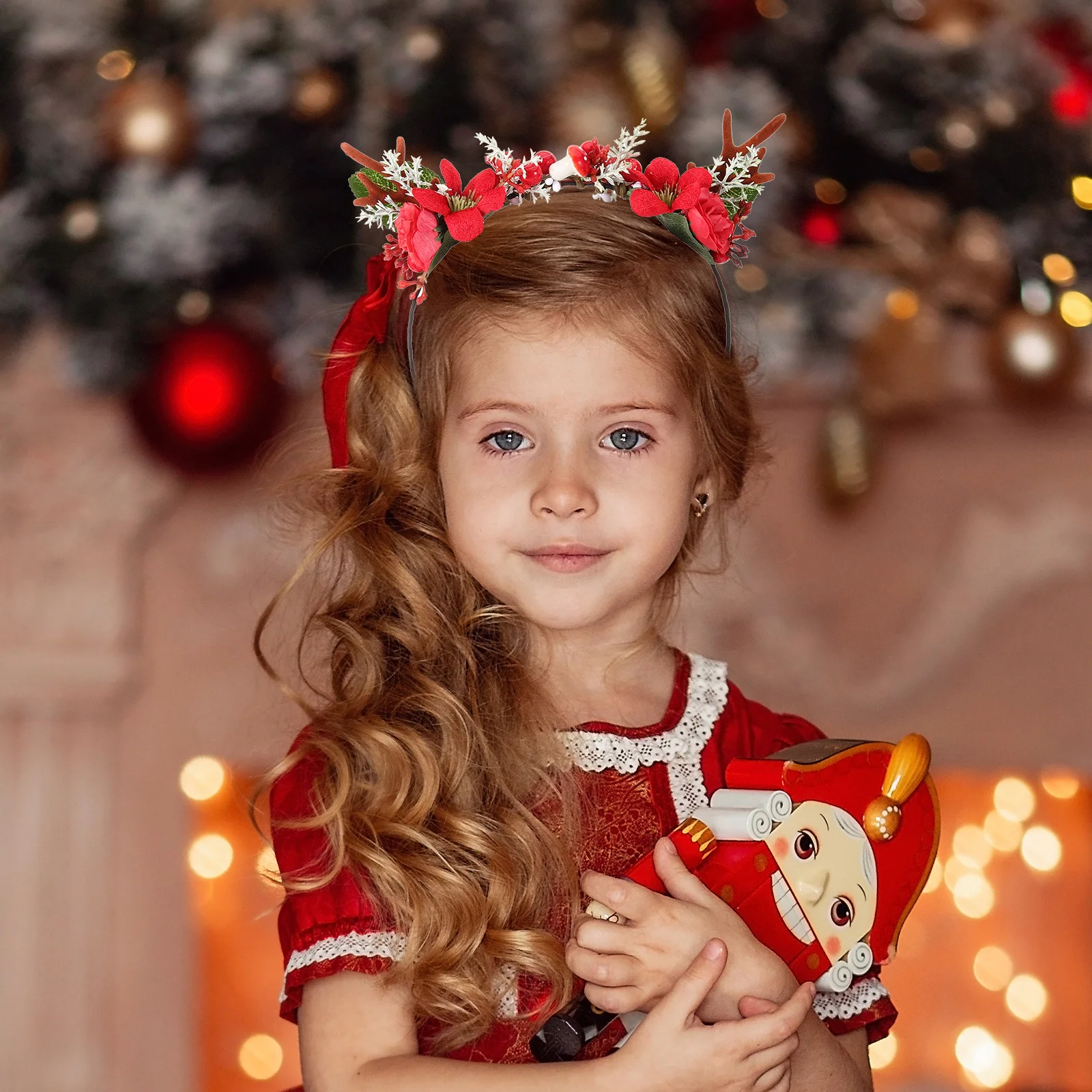 

Christmas Antlers Headb Creative Hairb for Party Pinecone Clasp Decorative Festive Gifts Women Classic Design Shooting