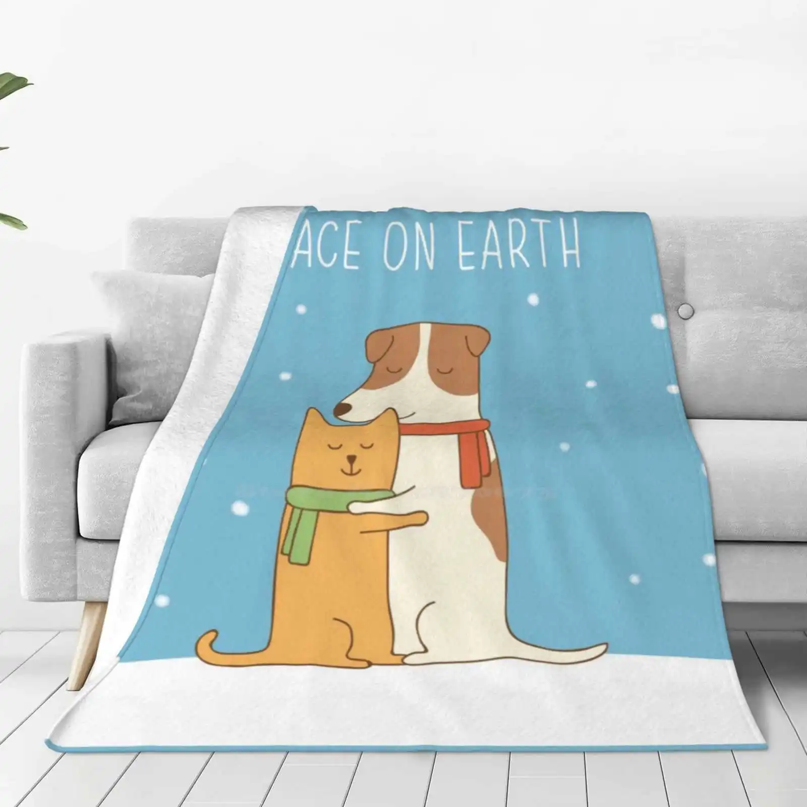 Peace On Earth Latest Super Soft Warm Light Thin Blanket Christmas Season Greeting Peace Dog Cat Animal Joy Hope Stop _ The _