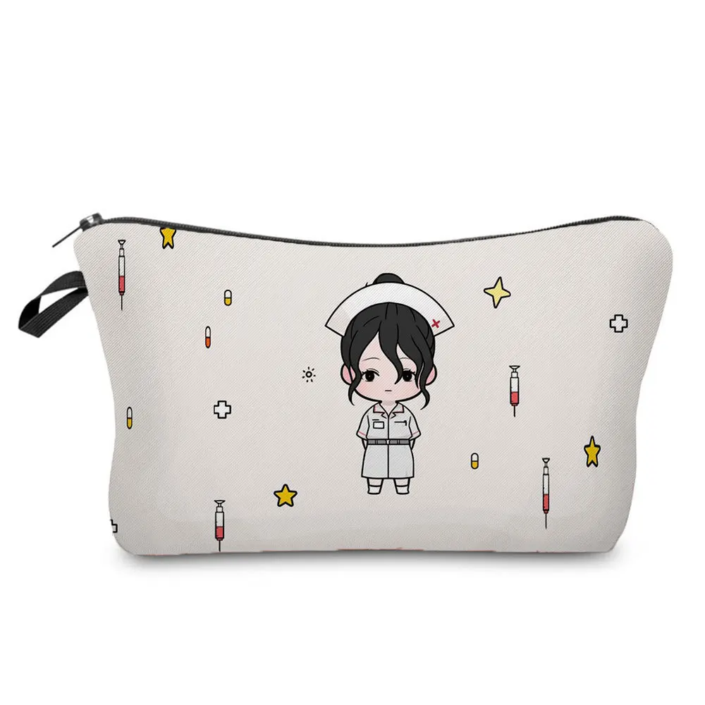 

Cartoon Pattern Angel Nurse Print Makeup Bag Storage Bag Travel Wash Bag