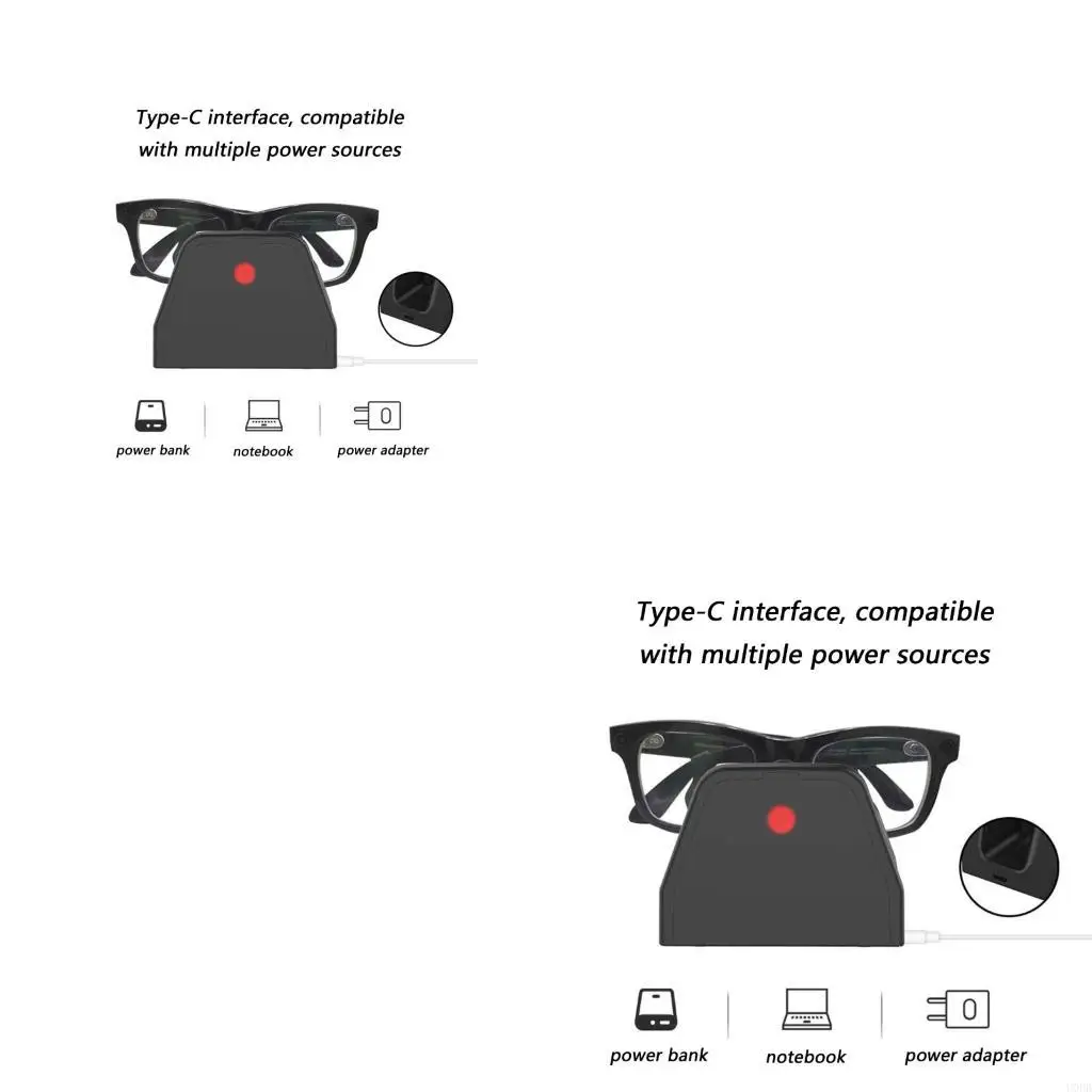 

Multiple Device Charging Base for Ray Smartests Glasses Eyewears ABS Construction Toolless Setups