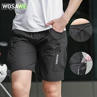 WOSAWE Pantalones cortos holgados para ciclismo, pantalones cortos deportivos transpirables, pantalones cortos holgados, ropa de ciclismo informal para exteriores con bolsillos con cremallera