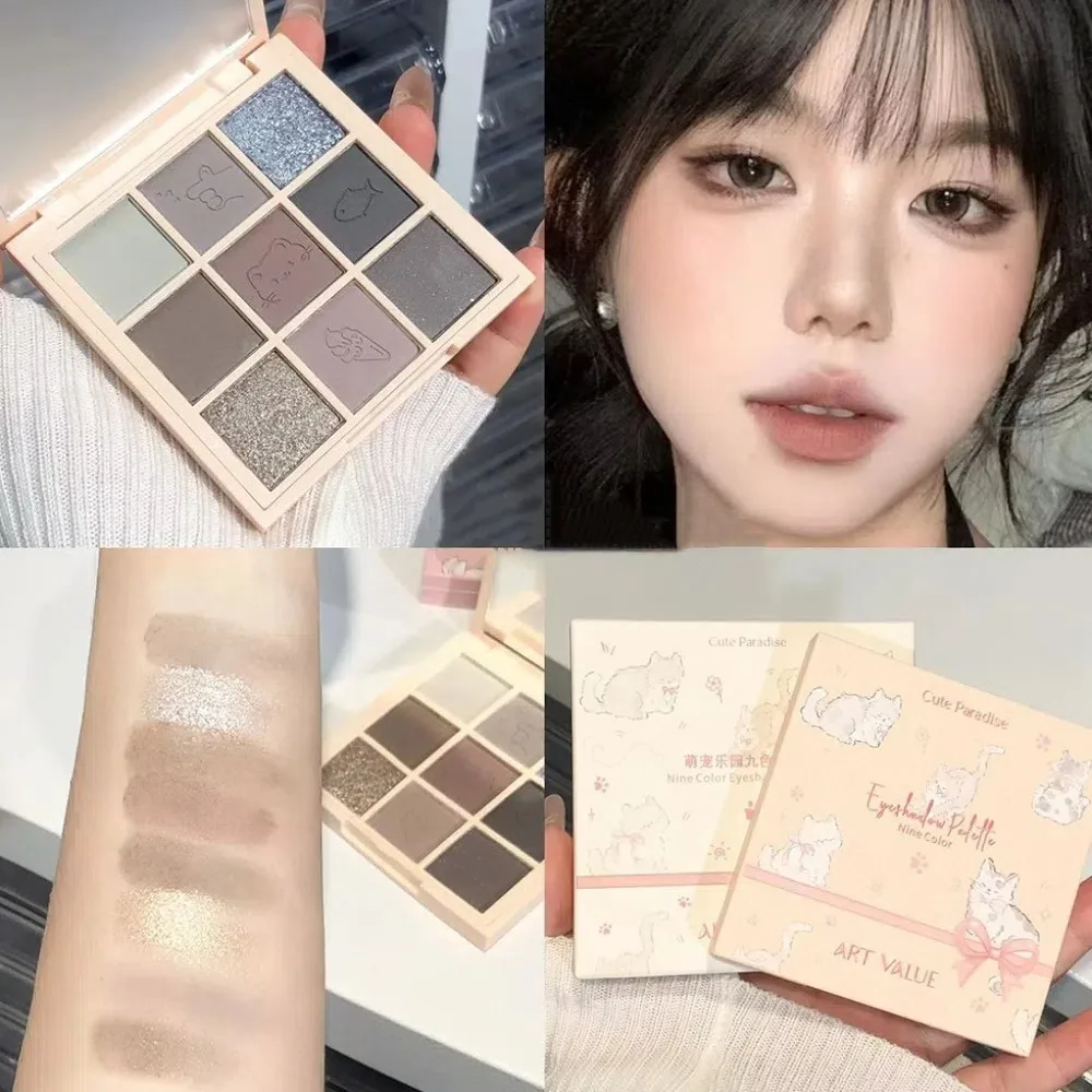 

Shadow Powder 9 Color Eyeshadow Palette Makeup Tool With Mirror Makeup Dispensing Box Beauty Pearlescent Cosmetics Palette