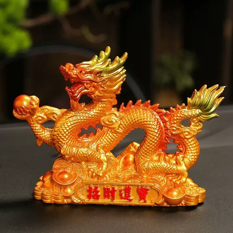 

Feng Shui Dragon Ornaments Fortune Attracting Wealth Gold Dragon Home Decorations Office Desktop Opening Gift