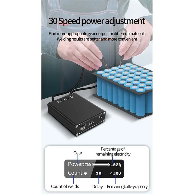 ABAH-Docreate DH30 Spots For Welding Machine Control Board For Cylindrical 18650 Battery Nickel-Metal Hydride Batteries
