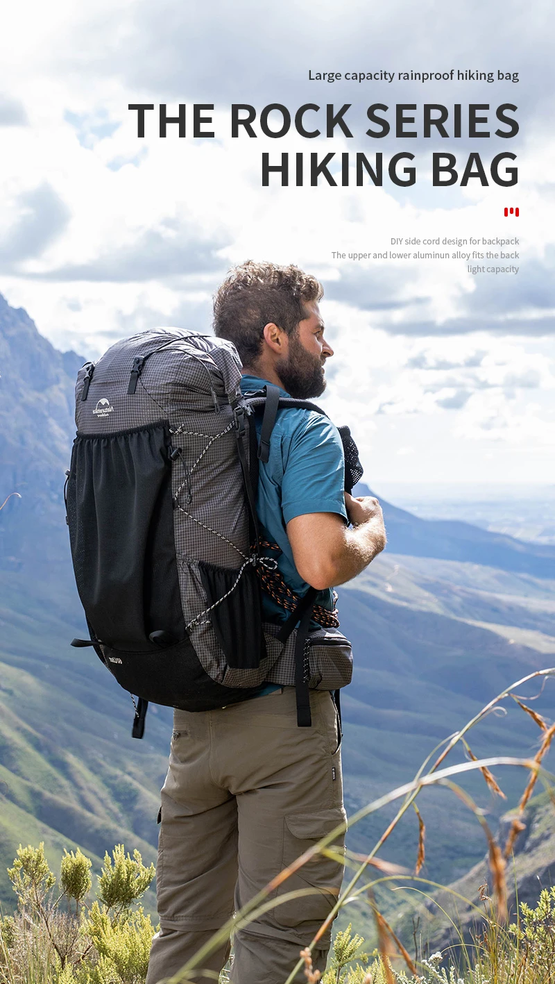 Naturehike Wanderrucksack, Outdoor-Sporttasche, 60 + 5 l, großes Fassungsvermögen, ergonomisches Design, Rucksack, Camping, Reisen, wasserdichter Rucksack – Detail 1